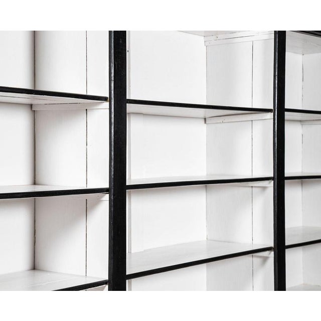 Wood Antique French Ebonised Pine Bookcase, 1900 For Sale - Image 7 of 14