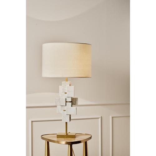 Brass and Carrara Marble Tiles Table Lamp by Matlight Milano For Sale - Image 6 of 8