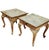 These tables are identified as French Provincial side tables with a distressed cream finish. They are from the Mid-20th...