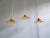 1930s Amber-Colored Pleated Glass Pendant Lights, 1930s, Set of 3 For Sale - Image 5 of 18