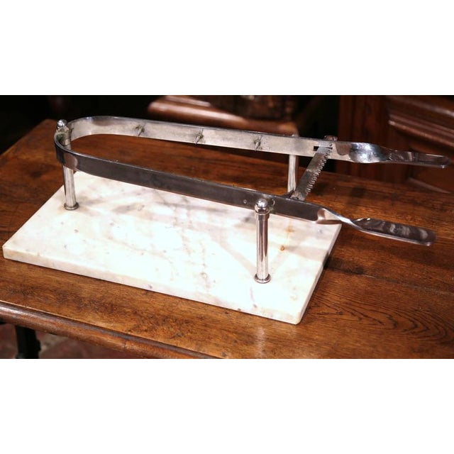 Early 20th Century French Stainless Steel and Marble Butcher Meat