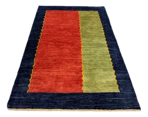 Vintage Handwoven Blue & Red Rug from Zollanvari