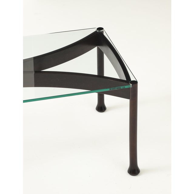 1960s 1960's Mid-Century Modern Italian Coffee Table With Glass Top For Sale - Image 5 of 17