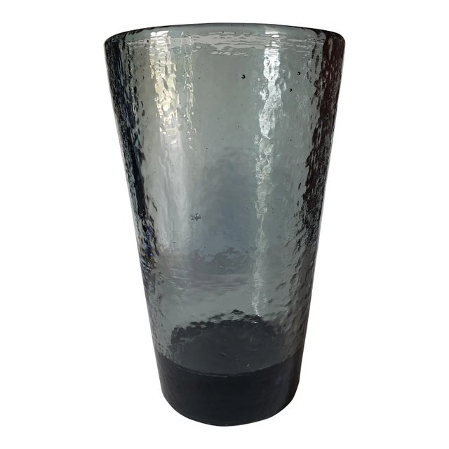 Mid-Century Modern 1990s Mid-Century Modern Fire & Light Hand-Blown Tumbler Glasses in Cobalt & Twilight For Sale - Image 3 of 9
