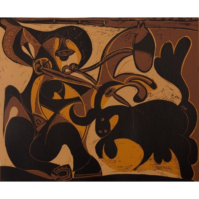 Pablo Picasso (1881-1973) (after) Picador Attacking the Bull Color linocut On wove paper, 37 x 32 cm (approx. 15 x 13...