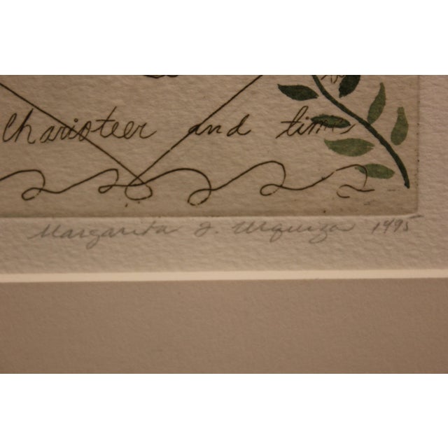 Houston Artist Margarita Urquiza’s Greek-themed etching done on arches paper. Printed by Hare and Hound Press in a unique...