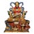 Antique Chinese Polychrome Gilt Bronze Daoist Deity Zhenwu (Xuanwu) Seated Statue For Sale