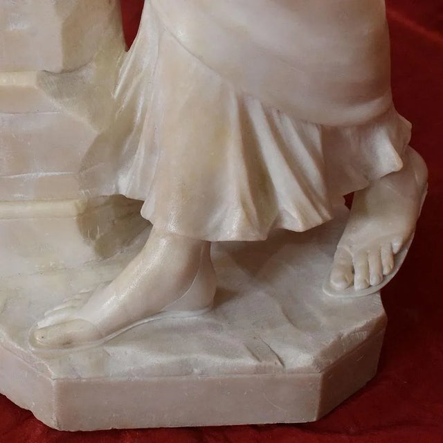 Beige Giuseppe Gambogi, Young Girl Sculpture, 19th Century, Alabaster For Sale - Image 8 of 12