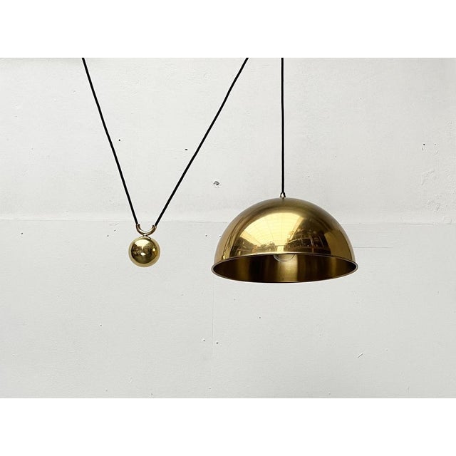 Vintage German Postmodern Brass Model Duos Counterweight Pendant Light by Florian Schulz, 1980s For Sale - Image 14 of 18