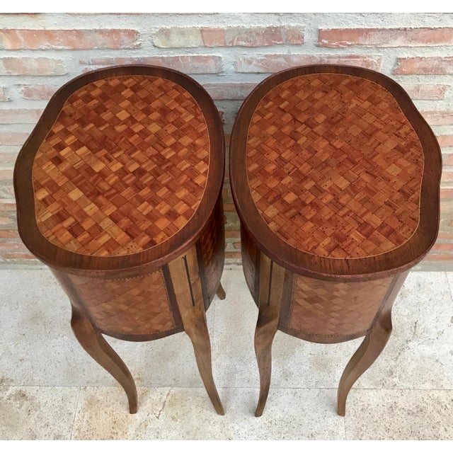 Pair of French Louis XV Style Nightstands with Three Drawers, 1940s For Sale - Image 14 of 15