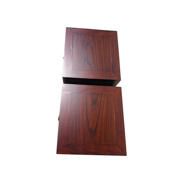 Wood Pair of Chinese Single-Drawer Side Tables For Sale - Image 7 of 9