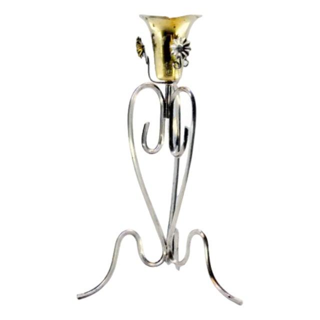 Silver Toothpick Holder with Golden Chalice For Sale