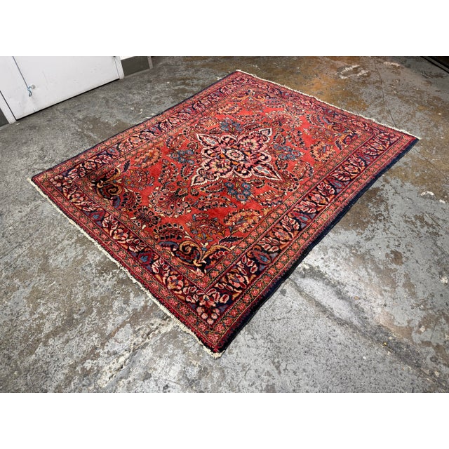5ft 5in × 6ft 8in 1920's Turkish Hand-Knotted Area Rug For Sale - Image 11 of 12