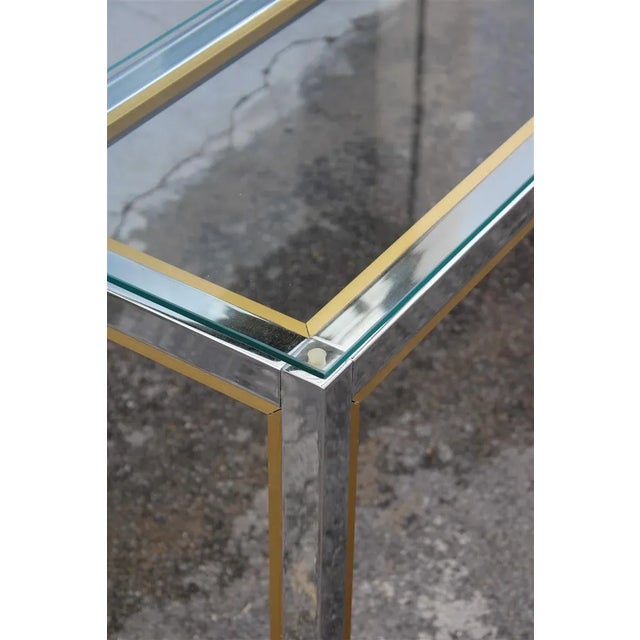 Minimalist Brass and Chrome Console Table, 1970s For Sale - Image 4 of 10