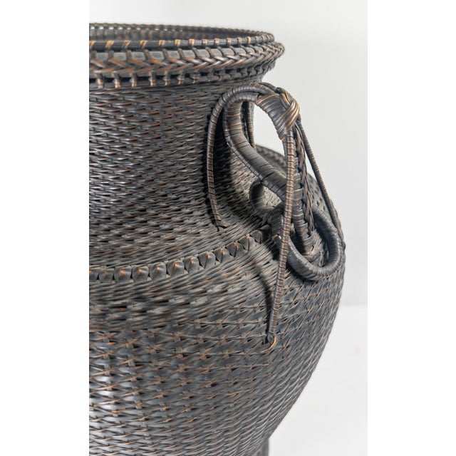Early 20th Century Japanese Ikebana Woven Flower Arranging Vase, Signed For Sale - Image 10 of 16
