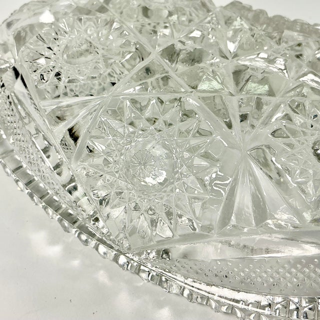 Late 1800s Antique Boho Chic Hollywood Regency American Brilliant Cut Relish Serving Dish. For Sale - Image 10 of 11