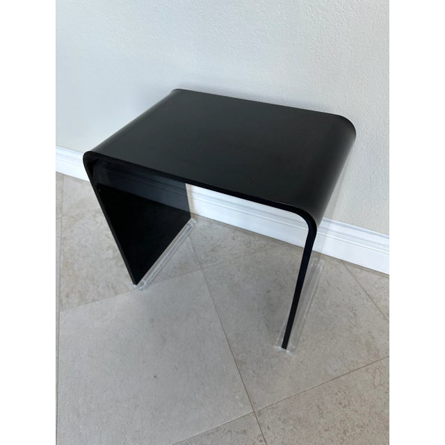 Vintage 1980’s Black Acrylic Stool /Bench For Sale - Image 11 of 12
