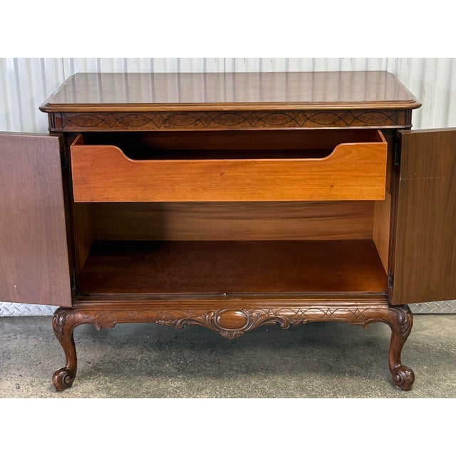 Wood Vintage Berkey and Gay Walnut Carved Server / Cabinet For Sale - Image 7 of 12