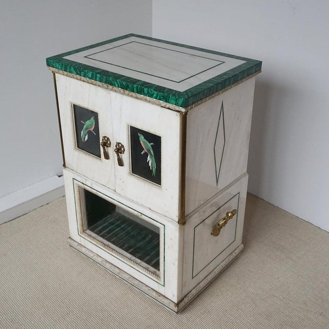 Malachite and Marble Cabinet, 1950s For Sale - Image 9 of 18