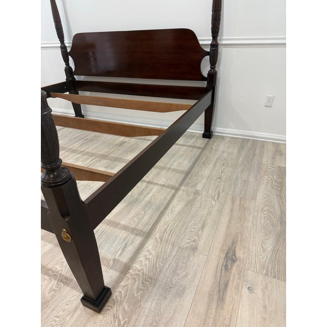 English Drexel Heritage King Size Four Poster Rice Bed Vintage 18 Th Century For Sale - Image 3 of 12