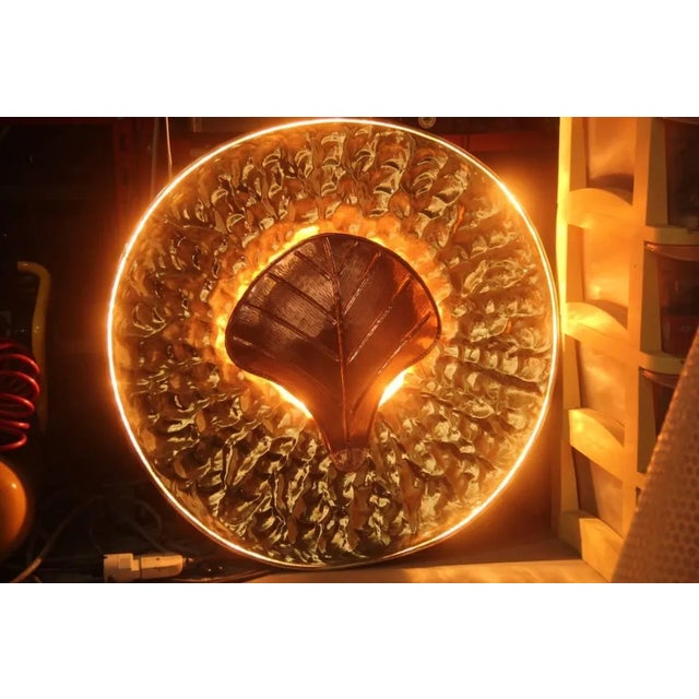 Mid-Century Modern Mid-Century Italian Round Wall Brass & Copper Sconces, 1970s, Set of 2 For Sale - Image 3 of 12