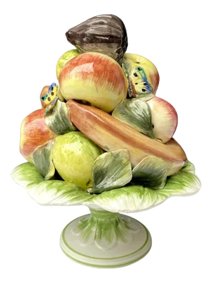 Vintage Italian Majolica Fruit Topiary - 10” Tall