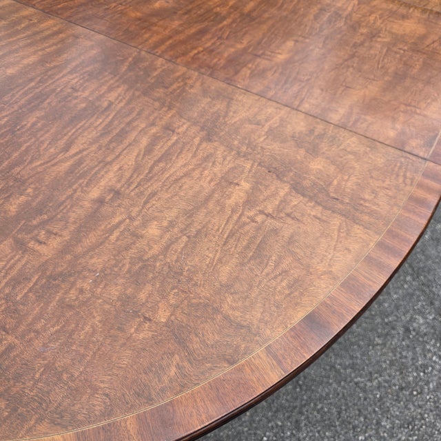 Schmieg & Kotzian English Regency Revival Figured Walnut Oval Extension Dining Table, Circa 1950 For Sale - Image 14 of 15