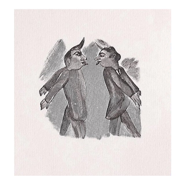 Ernesto Romagnoli, Figures, Original Woodcut, 1963 For Sale