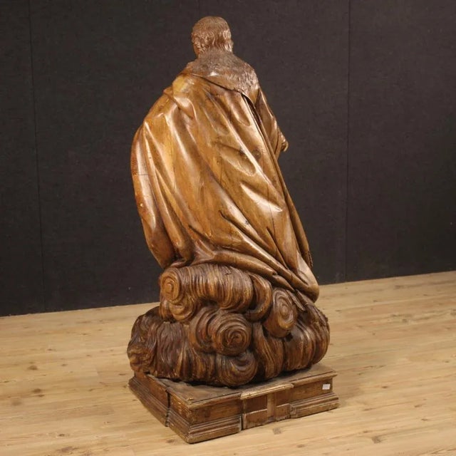 Brown German Artist, Saint on a Cloud, 1780, Wood For Sale - Image 8 of 13