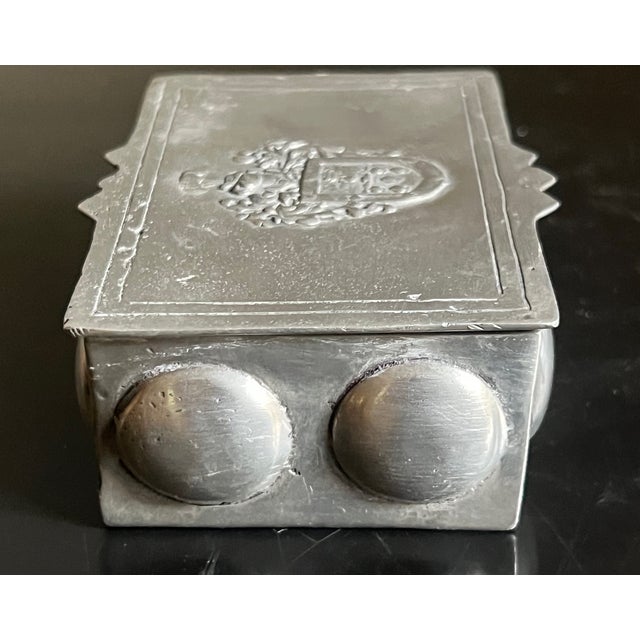 Rustic European Pedraza Segovia Spanish Wrought Pewter Box, C. 1970's For Sale - Image 3 of 8