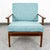Mid Century Danish Modern Lounge Chair Armchair Blue Aqua Arms MCM Denmark Japan For Sale - Image 4 of 12