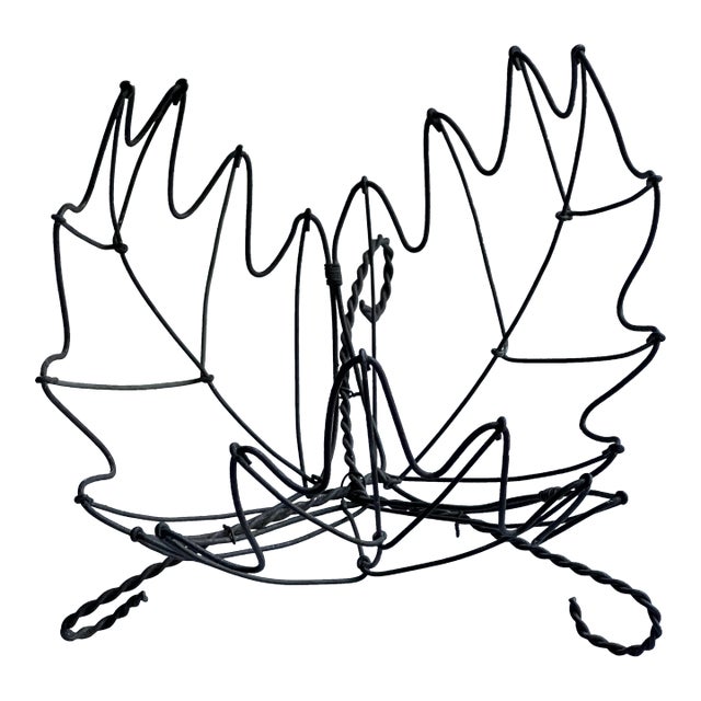 Vintage Twisted Wire Leaf Basket For Sale