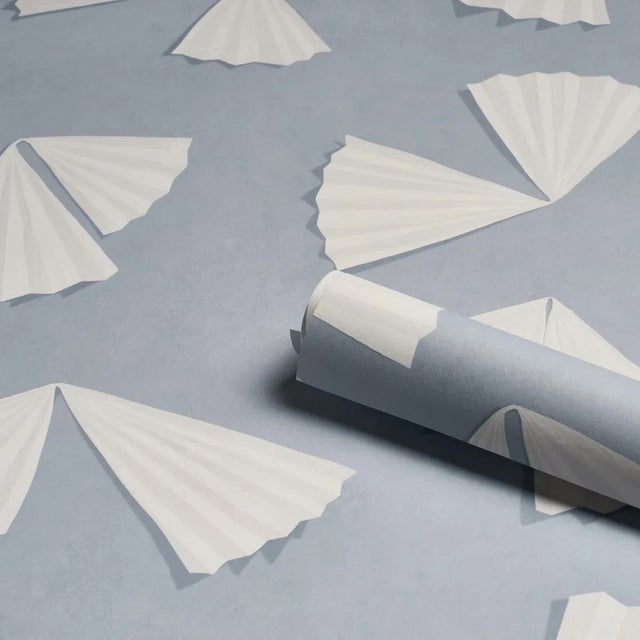 Schumacher Schumacher x Backdrop Antoinette Wallpaper In Mist For Sale - Image 4 of 5