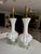 1960s Pair Murano White and Silver Inclusions Glass Table Lamps For Sale - Image 5 of 16