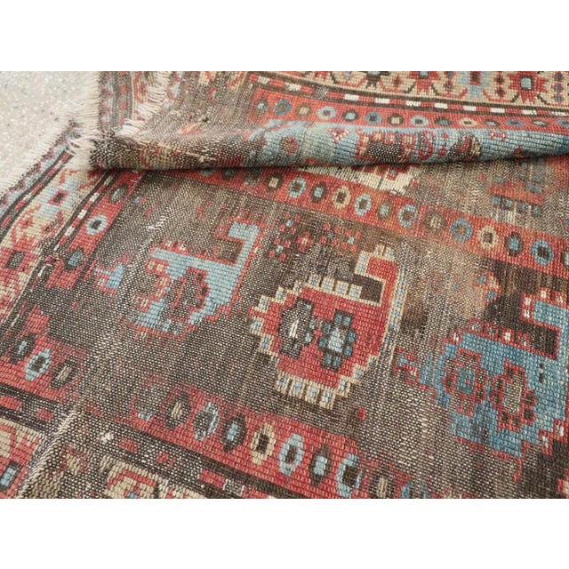 Galerie Shabab Collection Early 20th Century Distressed Caucasian Kazak Rug For Sale - Image 10 of 10