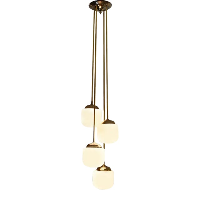 1970's Four Light Italian Pendant For Sale
