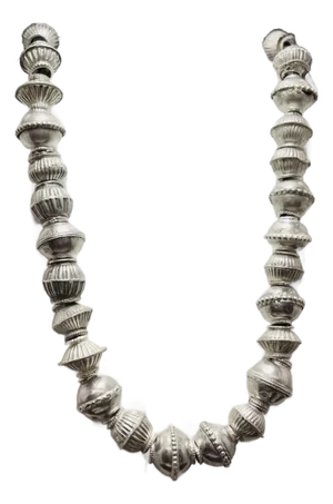 Antique Afghani Silver Balochi Bead Necklace. Antique Afghanistan Jewelry