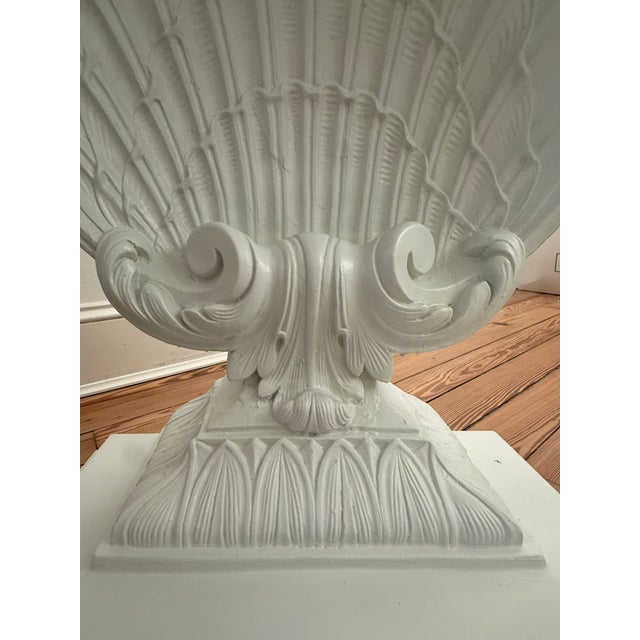 1940s White Shell Form Hollywood Regency Console Table For Sale - Image 10 of 13