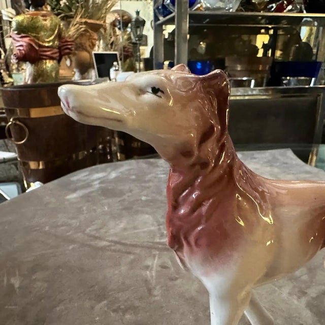 1960s Hand-Crafted and Painted Porcelain Figure of a Greyhound by Elsa Lagorio For Sale - Image 9 of 11