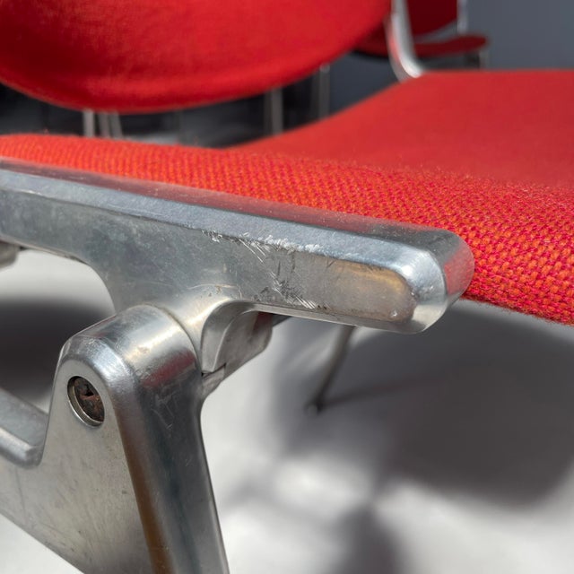 Italian Modern Red Fabric DSC Chairs by Giancarlo Piretti for Castelli, 1970s, Set of 22 For Sale - Image 11 of 18