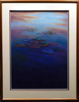 1990s Scott Nellis Untitled Original Pastel Modern Hand Signed Fined, Framed