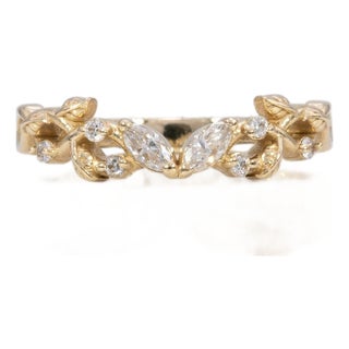 Natural Diamond Band Ring in Solid 14k Gold | Classic Diamond Wedding Band, Size 5.25 For Sale
