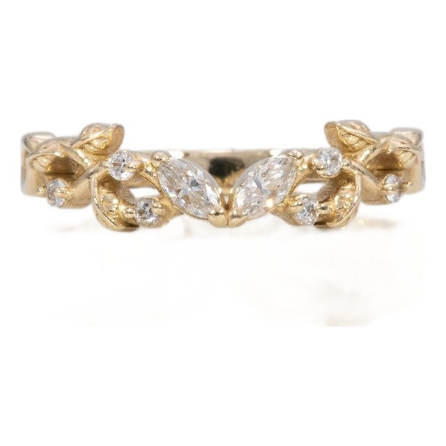 Natural Diamond Band Ring in Solid 14k Gold | Classic Diamond Wedding Band, Size 5.25 For Sale