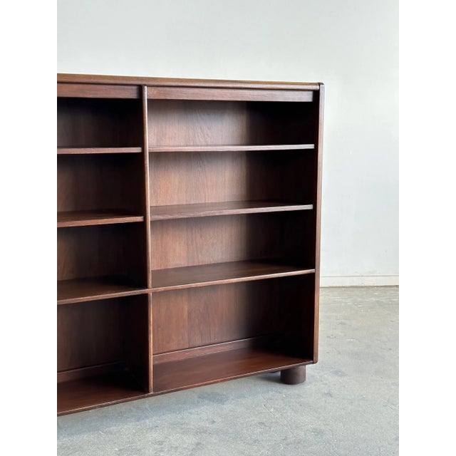 1970s Thin Bookcase in Dark Teak For Sale - Image 4 of 8