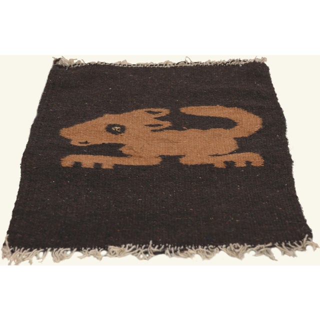 Mexican Vintage Mexican Zapotec Rug, 01'02 X 01'06 For Sale - Image 3 of 10