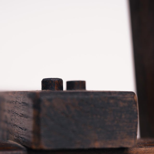 Brutalist Brown Oak Bench For Sale - Image 17 of 18