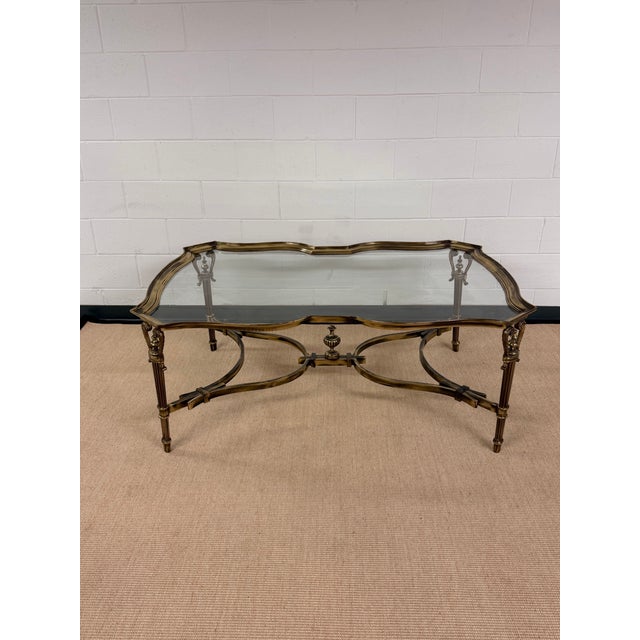 French Provincial Maitland Smith Venice Solid Brass Coffee Table For Sale - Image 3 of 7
