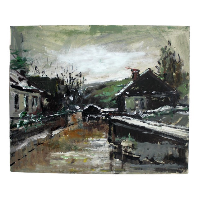 Magdalena Spasowicz, Houses, Oil & Acrylic on Cardboard, 2004 For Sale