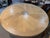 Vintage Art Deco Inspired 66” Blonde Oak Pedestal Dining Table With Chrome Accents For Sale - Image 4 of 7