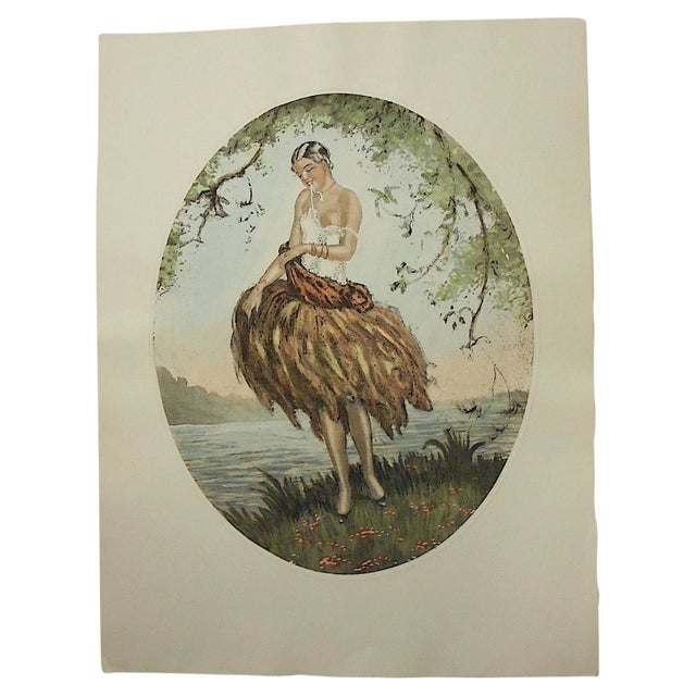 Vintage Engraving of a Young Woman For Sale